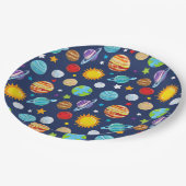 Ruimtepatroon, planeten, sterren, kosmos, melkweg papieren bordje (Gekanteld)