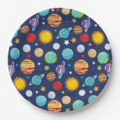 Ruimtepatroon, planeten, sterren, kosmos, melkweg papieren bordje (Voorkant)
