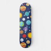 Ruimtepatroon, planeten, sterren, kosmos, melkweg persoonlijk skateboard (Voorkant)