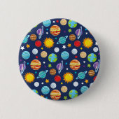 Ruimtepatroon, planeten, sterren, kosmos, melkweg ronde button 5,7 cm (Voorkant)