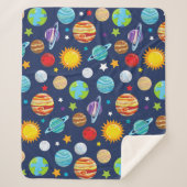 Ruimtepatroon, planeten, sterren, kosmos, melkweg sherpa deken (Voorkant)