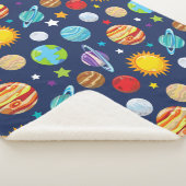 Ruimtepatroon, planeten, sterren, kosmos, melkweg sherpa deken (3/4)