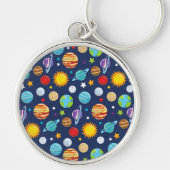 Ruimtepatroon, planeten, sterren, kosmos, melkweg sleutelhanger (Voorkant)