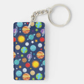 Ruimtepatroon, planeten, sterren, kosmos, melkweg sleutelhanger (achterkant)