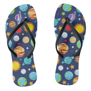 Ruimtepatroon, planeten, sterren, kosmos, melkweg teenslippers