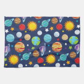 Ruimtepatroon, planeten, sterren, kosmos, melkweg theedoek (Horizontaal)
