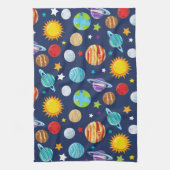 Ruimtepatroon, planeten, sterren, kosmos, melkweg theedoek (Verticaal)