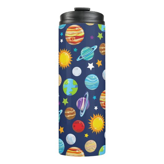 Ruimtepatroon, planeten, sterren, kosmos, melkweg thermosbeker (Voorkant)