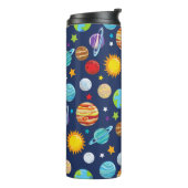 Ruimtepatroon, planeten, sterren, kosmos, melkweg thermosbeker (Gedraaid links)