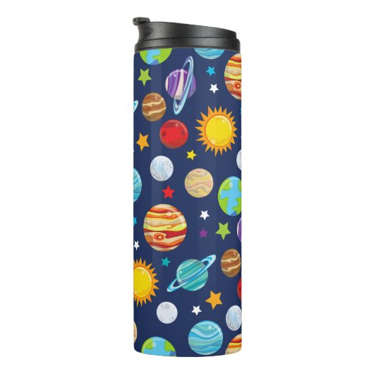Ruimtepatroon, planeten, sterren, kosmos, melkweg thermosbeker (Geroteerd rechts)