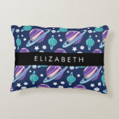 Ruimtepatroon, Planeten, Sterren, Melkweg, Jouw na Accent Kussen (Achterkant)