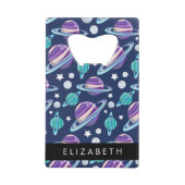 Ruimtepatroon, Planeten, Sterren, Melkweg, Jouw na Creditkaart Flessenopener (Voorkant)