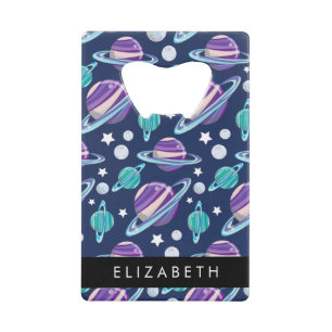 Ruimtepatroon, Planeten, Sterren, Melkweg, Jouw na Creditkaart Flessenopener