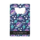 Ruimtepatroon, Planeten, Sterren, Melkweg, Jouw na Creditkaart Flessenopener (Achterkant)