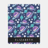 Ruimtepatroon, Planeten, Sterren, Melkweg, Jouw na Fleece Deken (Voorkant)