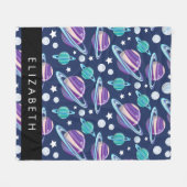 Ruimtepatroon, Planeten, Sterren, Melkweg, Jouw na Fleece Deken (Voorkant (Horizontaal))