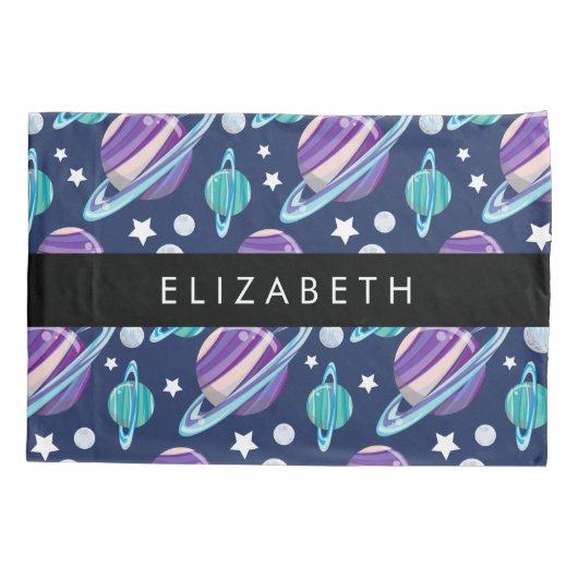 Ruimtepatroon, Planeten, Sterren, Melkweg, Jouw na Kussensloop (Achterkant)