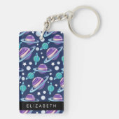 Ruimtepatroon, Planeten, Sterren, Melkweg, Jouw na Sleutelhanger (achterkant)