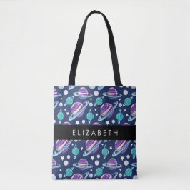Ruimtepatroon, Planeten, Sterren, Melkweg, Jouw na Tote Bag