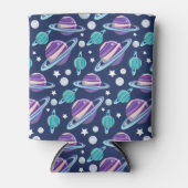 Ruimtepatroon, planeten, sterren, melkweg, kosmos blikjeskoeler (Voorkant)