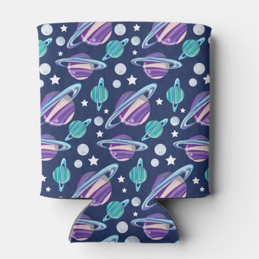 Ruimtepatroon, planeten, sterren, melkweg, kosmos blikjeskoeler (Achterkant)