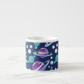 Ruimtepatroon, planeten, sterren, melkweg, kosmos espresso kop (Voorkant)