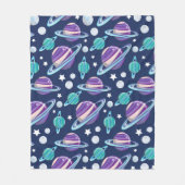 Ruimtepatroon, planeten, sterren, melkweg, kosmos fleece deken (Voorkant)