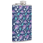 Ruimtepatroon, planeten, sterren, melkweg, kosmos heupfles (Rechts)