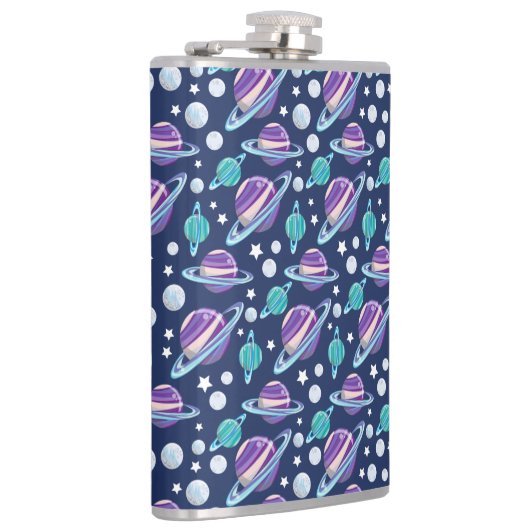 Ruimtepatroon, planeten, sterren, melkweg, kosmos heupfles (Rechts)