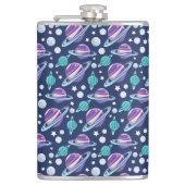 Ruimtepatroon, planeten, sterren, melkweg, kosmos heupfles (Voorkant)