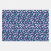 Ruimtepatroon, planeten, sterren, melkweg, kosmos inpakpapier vel (Voorkant)