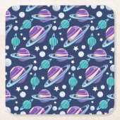 Ruimtepatroon, planeten, sterren, melkweg, kosmos kartonnen onderzetters (Voorkant)