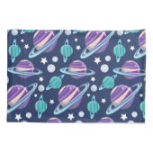 Ruimtepatroon, planeten, sterren, melkweg, kosmos kussensloop (Achterkant)