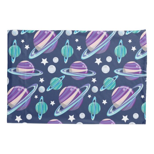 Ruimtepatroon, planeten, sterren, melkweg, kosmos kussensloop (Achterkant)