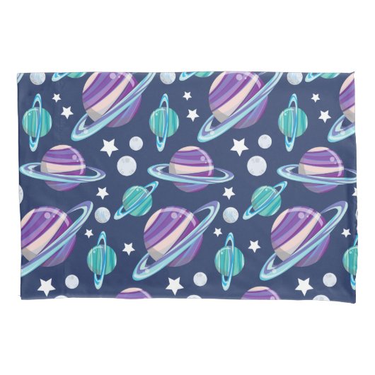 Ruimtepatroon, planeten, sterren, melkweg, kosmos kussensloop (Voorkant)
