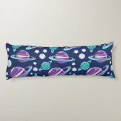 Ruimtepatroon, planeten, sterren, melkweg, kosmos lichaamskussen (Achterkant)