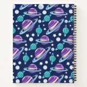 Ruimtepatroon, planeten, sterren, melkweg, kosmos notitieboek (Achterkant)
