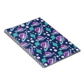 Ruimtepatroon, planeten, sterren, melkweg, kosmos notitieboek (Rechterzijde)