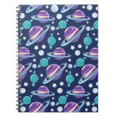 Ruimtepatroon, planeten, sterren, melkweg, kosmos notitieboek (Voorkant)