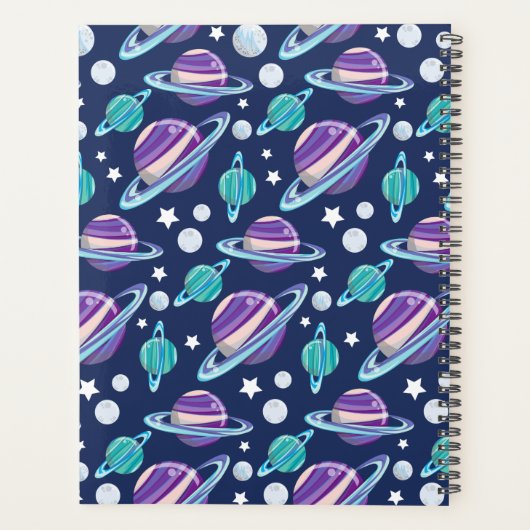 Ruimtepatroon, planeten, sterren, melkweg, kosmos planner (Achterkant)