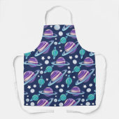 Ruimtepatroon, planeten, sterren, melkweg, kosmos schort (Voorkant)