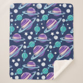 Ruimtepatroon, planeten, sterren, melkweg, kosmos sherpa deken (Voorkant)