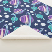 Ruimtepatroon, planeten, sterren, melkweg, kosmos sherpa deken (3/4)