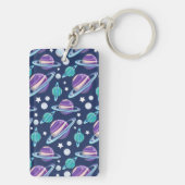 Ruimtepatroon, planeten, sterren, melkweg, kosmos sleutelhanger (achterkant)