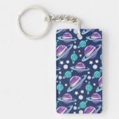 Ruimtepatroon, planeten, sterren, melkweg, kosmos sleutelhanger (Voorkant)