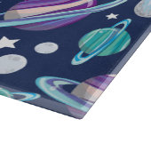 Ruimtepatroon, planeten, sterren, melkweg, kosmos snijplank (Hoek)