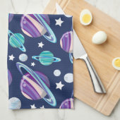 Ruimtepatroon, planeten, sterren, melkweg, kosmos theedoek (Quarter Fold)