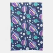 Ruimtepatroon, planeten, sterren, melkweg, kosmos theedoek (Verticaal)