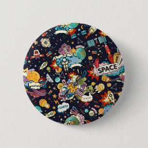 Ruimtepatroon Ronde Button 5,7 Cm