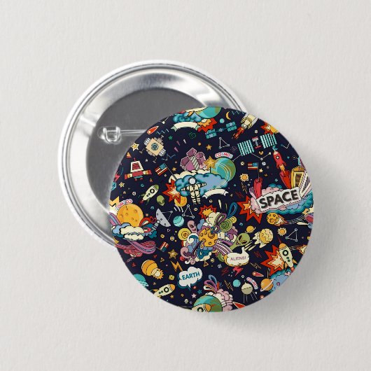 Ruimtepatroon Ronde Button 5,7 Cm (Voorkant /achterkant)
